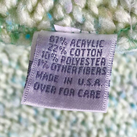 Vintage 90s Womens Green Cottagecore Grandma Sweater Zip Up Cardigan / 2 - Picture 6 of 8